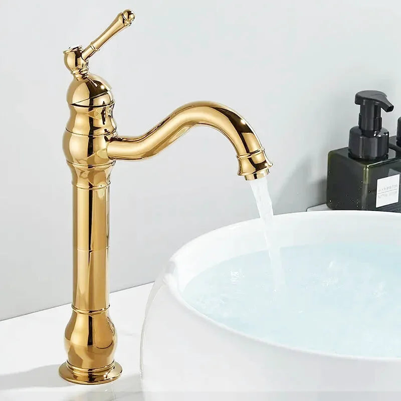 Robinet de Lavabo Antique Iba – Laiton Vieilli, Design Rétro Élégant