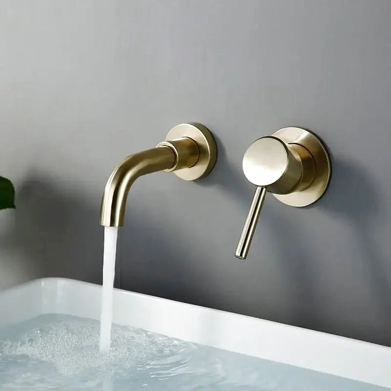 Robinet de Lavabo Ana – Laiton Massif, Design Minimaliste